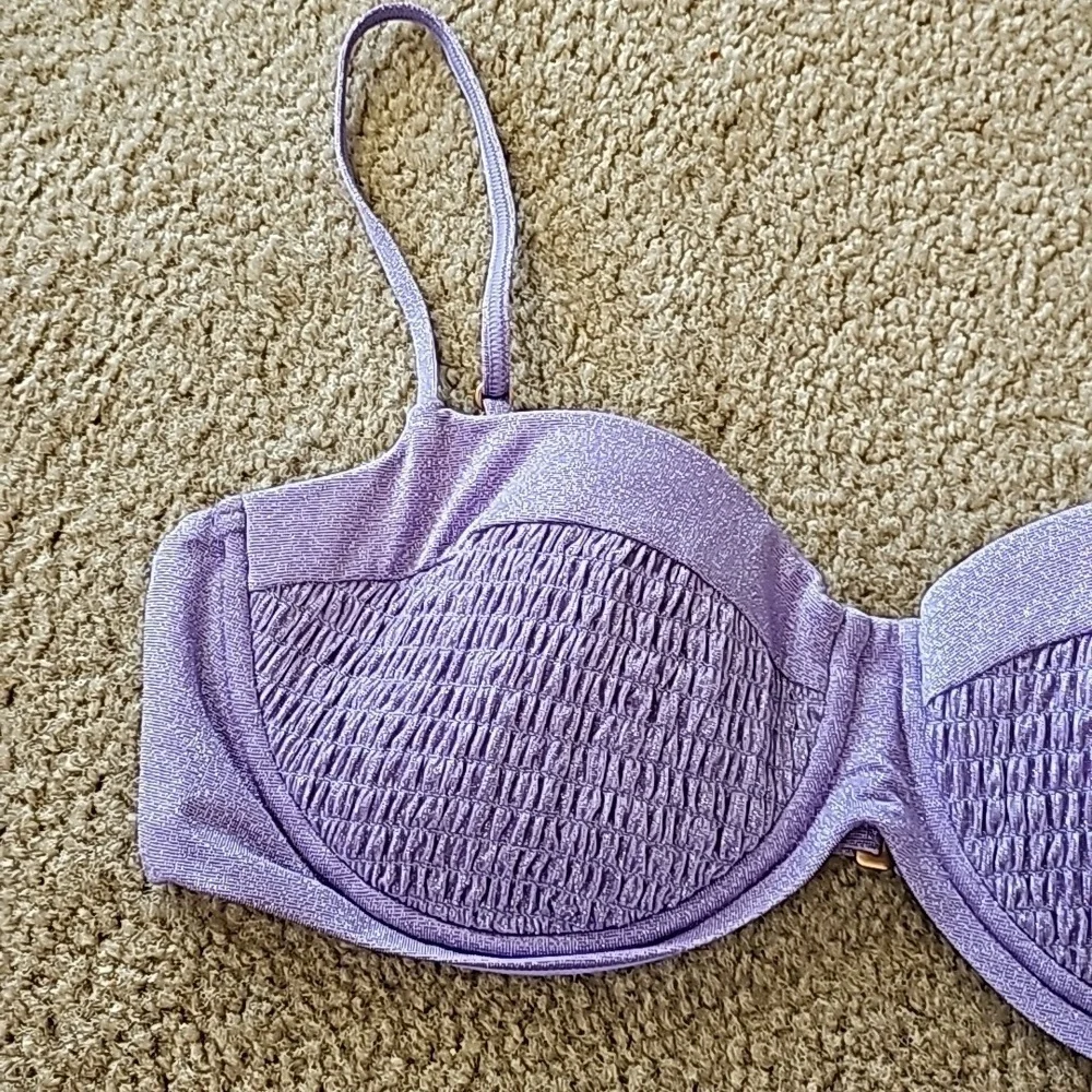 L Space Marley Bikini Top Lavender Metallic Size XL